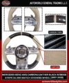 MERCEDES-BENZ AMG CARBON/LEATHER BLACK W/BEIGE STRIPE SILVER SWITCH STEERING WHEEL (2007-2018)