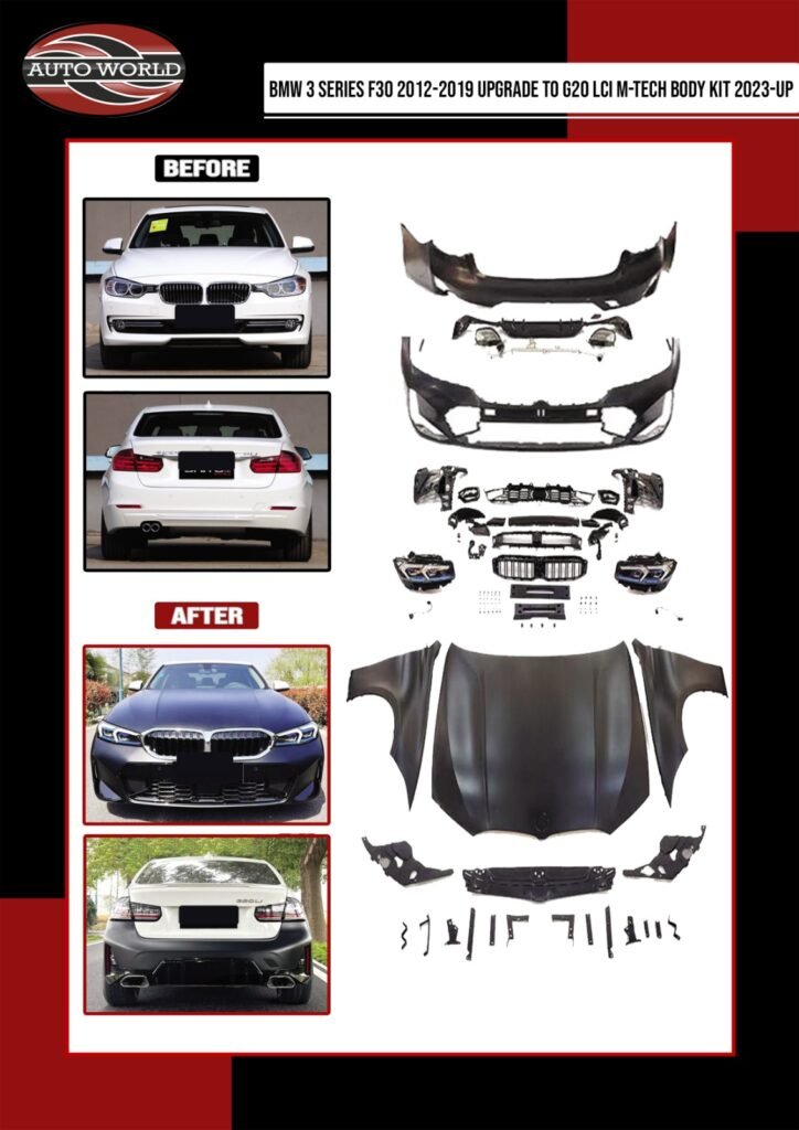 BMW 3 SERIES F30 2012-2019 UPGRADE TO G20 LCI M-TECH BODY KIT (2023 ...