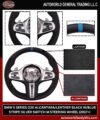 BMW 5 SERIES G30 ALCANTARA/LEATHER BLACK W/BLUE STRIPE SILVER SWITCH M STEERING WHEEL (2017+)