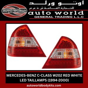 W202 RED WHITE LED TAILLAMPS 1994-2000 MERCEDES-BENZ C-CLASS W202 LED TAILLAMPS (1994-2000)